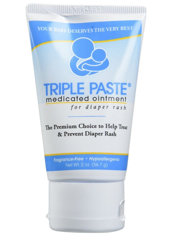 Triple Paste Triple Paste Diaper Rash Cream, Hypoallergenic Medicated Ointment for Babies, 2 oz (Pack of 3)  - Image 1