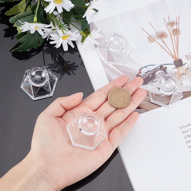 Gryshanyun 3Pcs Transparent Acrylic Ball Display Stand, Hexagon Base Holder for Crystal Ball Baseball Tennis, Display Stands - Image 4