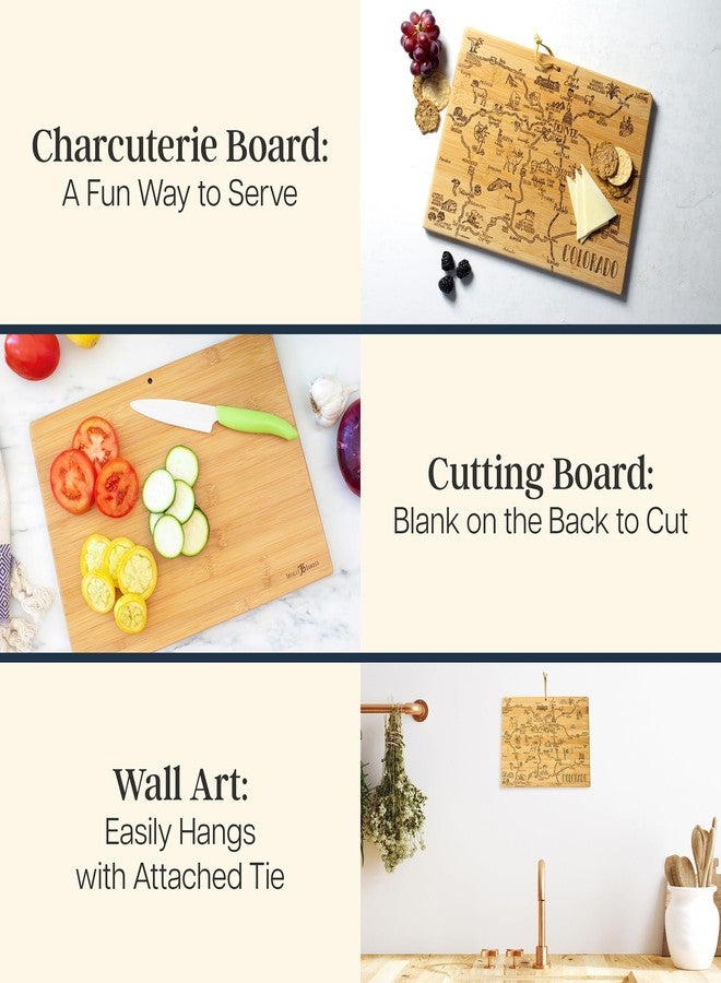 Totally Bamboo Destination Colorado State Shaped Cutting Board, Charcuterie and Cheese Serving Board - Colorado Gift for Home Décor or Everyday Kitchen Use - Image 2