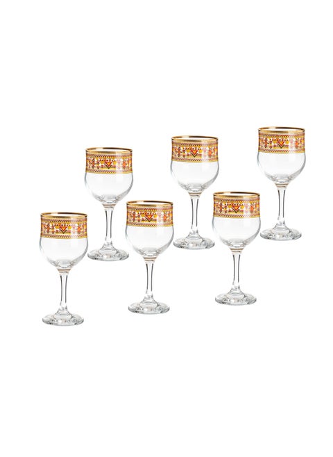 glass cups set for juice 6 pieces multicolour