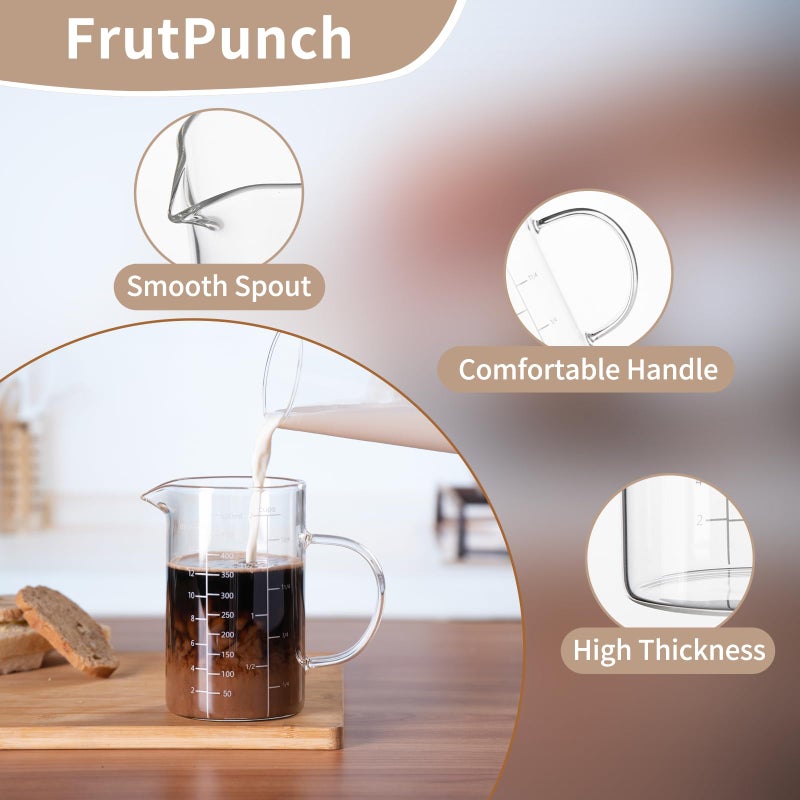 FrutPunch Glass Measuring Cup, 500ML (18OZ, 2 Cups), with Three Scales and V-Shaped Mouth Measuring Cup, High Borosilicate Glass Liquid Measuring Cups, Suitable for Kitchen and Restaurant. - Image 5