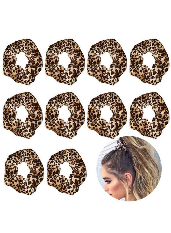 DonLeeving Luckycivia 10 Pcs Leopard Print Scrunchies Hair Bands, Stretch Scrunchy Hair Ties, Hair Ropes Scrunchies Hair Accessories for Women Girls (Style 1) - Image 1