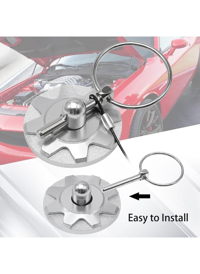 Aluminum Alloy Universal Hood Pin Kit With Accessories - Car Racing Lock Latch Catch Set for Hood Pin Plate (Silver) - Image 3