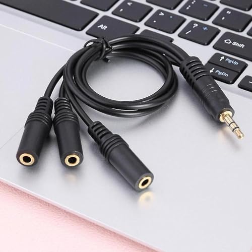 KEBILSHOP Headphone Splitter Cable 1 x 3.5mm Male to 3 x 3.5mm Female Aux Extension Cord EP Stereo AUX Audio Splitter For Headphone, Earphone, Speaker, MP3 Player,Laptop. - Image 5