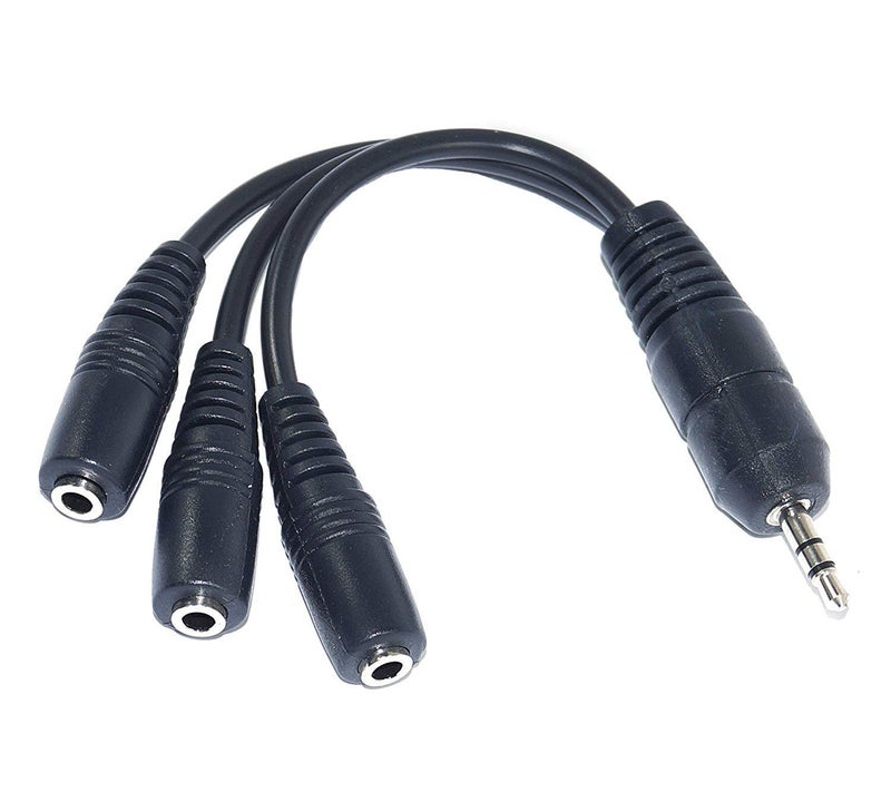 KEBILSHOP Headphone Splitter Cable 1 x 3.5mm Male to 3 x 3.5mm Female Aux Extension Cord EP Stereo AUX Audio Splitter For Headphone, Earphone, Speaker, MP3 Player,Laptop. - Image 1
