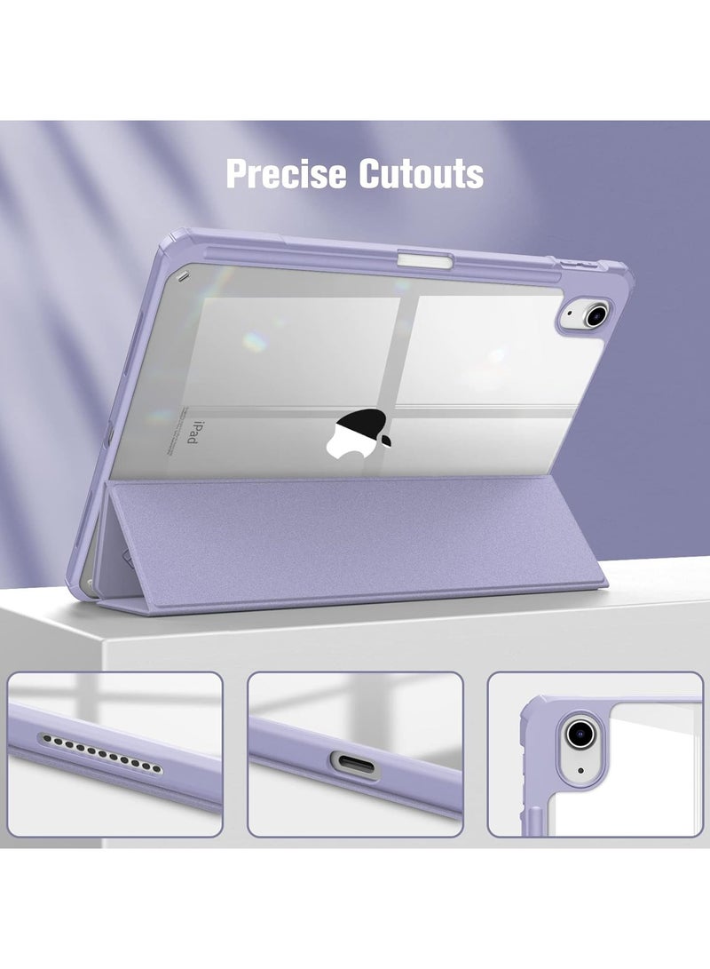 MahMir Case for iPad (A16) 11inch 11th 2025 Gen iPad 11 Case/Case For iPad 10th Generation 10.9 Inch Tablet (2022 Model) - [Built-in Pencil Holder] Shockproof Cover with Clear Transparent Back, Four Corner Airbag Protection (Purple) - Image 5