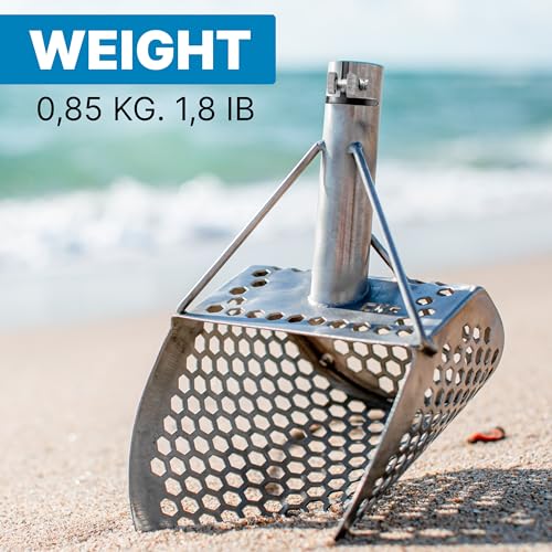 CKG Sand Scoop for Metal Detecting Heavy Duty Sand Sifter Scoop Stainless Steel 304, Metal Detector Scoop Shovel for Treasure Hunting Beach & Metal Detector Accessories, 9x6 - Image 4
