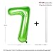 CHANGZHONG 40 Inch Large Green Number 7 Balloon Giant Helium Polyester Film 7th Birthday Girl Boy Self Inflating Digit Seven For Anniversary Celebration Baby Shower New Year Engagement Party Decoration - Image 2
