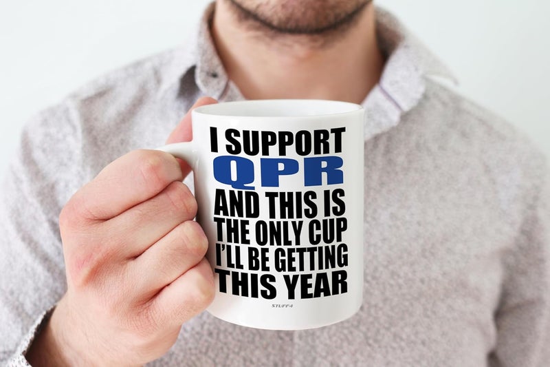 Stuff4 كوب مضحك لعيد الأب هدية كرة القدم لمشجعي كوينز بارك رينجرز - كوب فوتي أونلي - أكواب مزحة هدية عيد ميلاد للابن والأب والأخ والعم والزميل والصديق وابن العم، 11 أونصة سيراميك آمن للغسالة أكواب قهوة وشاي - Image 4