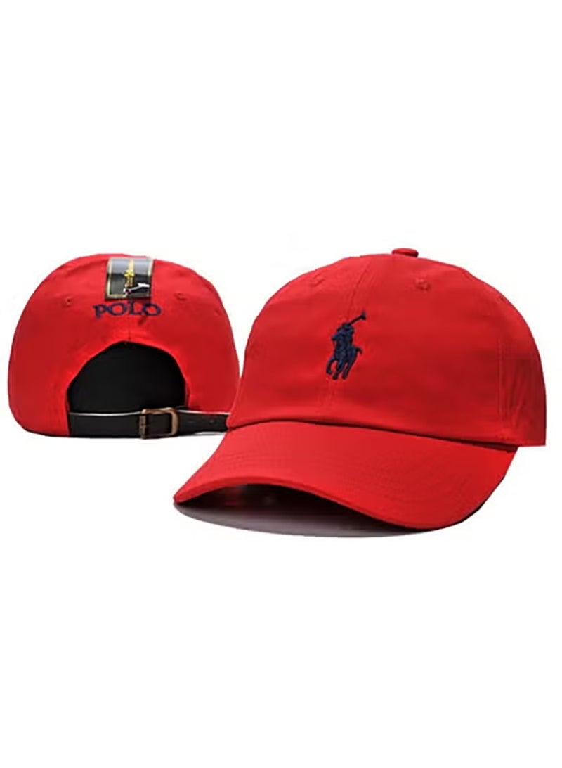 Polo Ralph Lauren Red Baseball Cap with Classic Large Polo Pony Embroidery