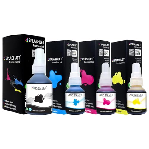 Splashjet Compatible Refill Dye Ink for Brother DCP- T220, T300, T310, T420, T500, T520, T820, T920, T510, T910, T710, T4000W, T800W, T710W - Printer (C/M/Y - 50gm x 3)(Black x 105gm) - 502372 - Image 1