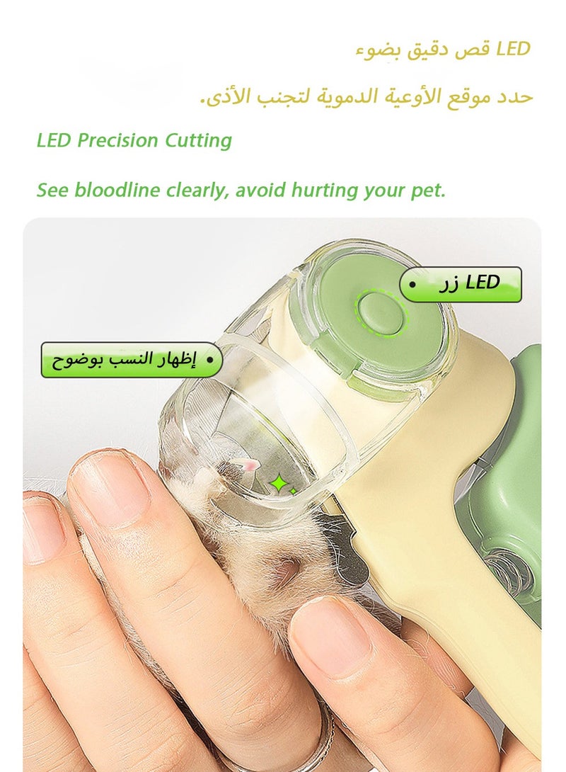 مقص أظافر القطط بزاوية 90 درجة مريح مع إضاءة LED، تصميم علوي قابل للفصل لليد اليمنى/اليسرى، صندوق مضاد للتناثر، ومبرد مخفي للحيوانات الأليفة من جميع الأحجام - Image 3