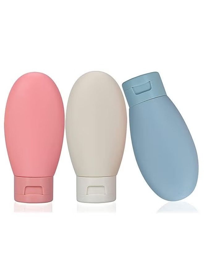 Generic 3-Piece Travel Bottles Set, 60ML Travel Bottles Containers with Storage Bag, Small Mini Empty Plastic Squeeze Bottles for Travel Toiletries Shampoo and Conditioner  - Image 1