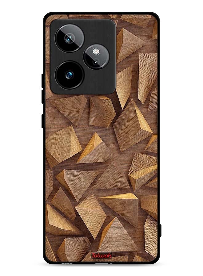 Tolwak Realme GT 7 5G Protective Case Cover Wood Pieces Art