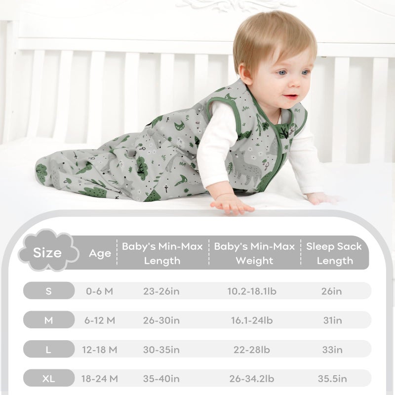 Yoofoss Baby Sleep Sack 0-6 Months Baby Wearable Blanket 100% Organic Cotton 2-Way Zipper Toddler Sleeping Sack, 3 Pack Soft Lightweight Sleep Sacks for Babies - Image 4