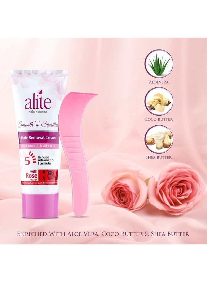 alite Hair Removal Cream For Women Combo Pack Of 2 (60G Each) - With Rose Water And 5 Minutes Advanced Formula| Mild Formulation For Pain Free Hair Remove - Hair Remover - Hair Removing Cream - Image 3