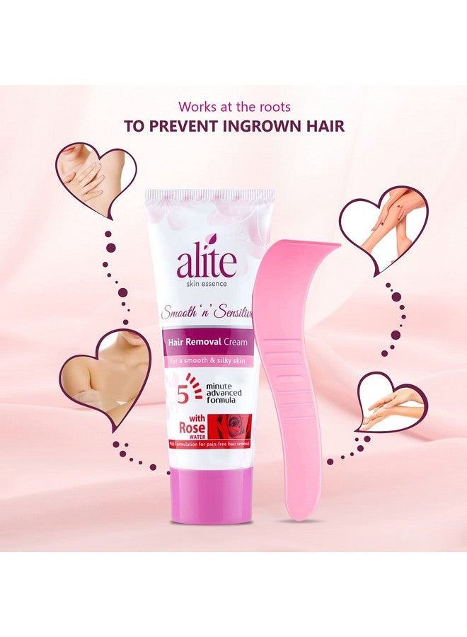 alite Hair Removal Cream For Women Combo Pack Of 2 (60G Each) - With Rose Water And 5 Minutes Advanced Formula| Mild Formulation For Pain Free Hair Remove - Hair Remover - Hair Removing Cream - Image 4