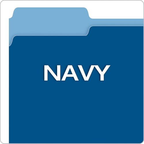 Pendaflex Two-Tone Color File Folders, Letter Size, 1/3 Cut, Navy, 100 Per box (152 1/3 NAV) - Image 4