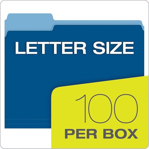 Pendaflex Two-Tone Color File Folders, Letter Size, 1/3 Cut, Navy, 100 Per box (152 1/3 NAV) - Image 5