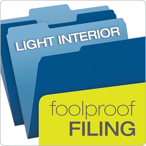 Pendaflex Two-Tone Color File Folders, Letter Size, 1/3 Cut, Navy, 100 Per box (152 1/3 NAV) - Image 3