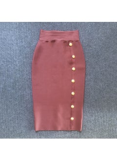 2022 Autumn New High-Waisted Slimming Single-Row Button Design Mid-Length Dress Tummy Control Shapewear Underneath Lotus root starch