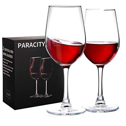 PARACITY Wine Glasses christmas gift Clear Glass Long Stem Wine Glass for Red and White Wine  10 OZ Set of 2 Mothers Day Gift