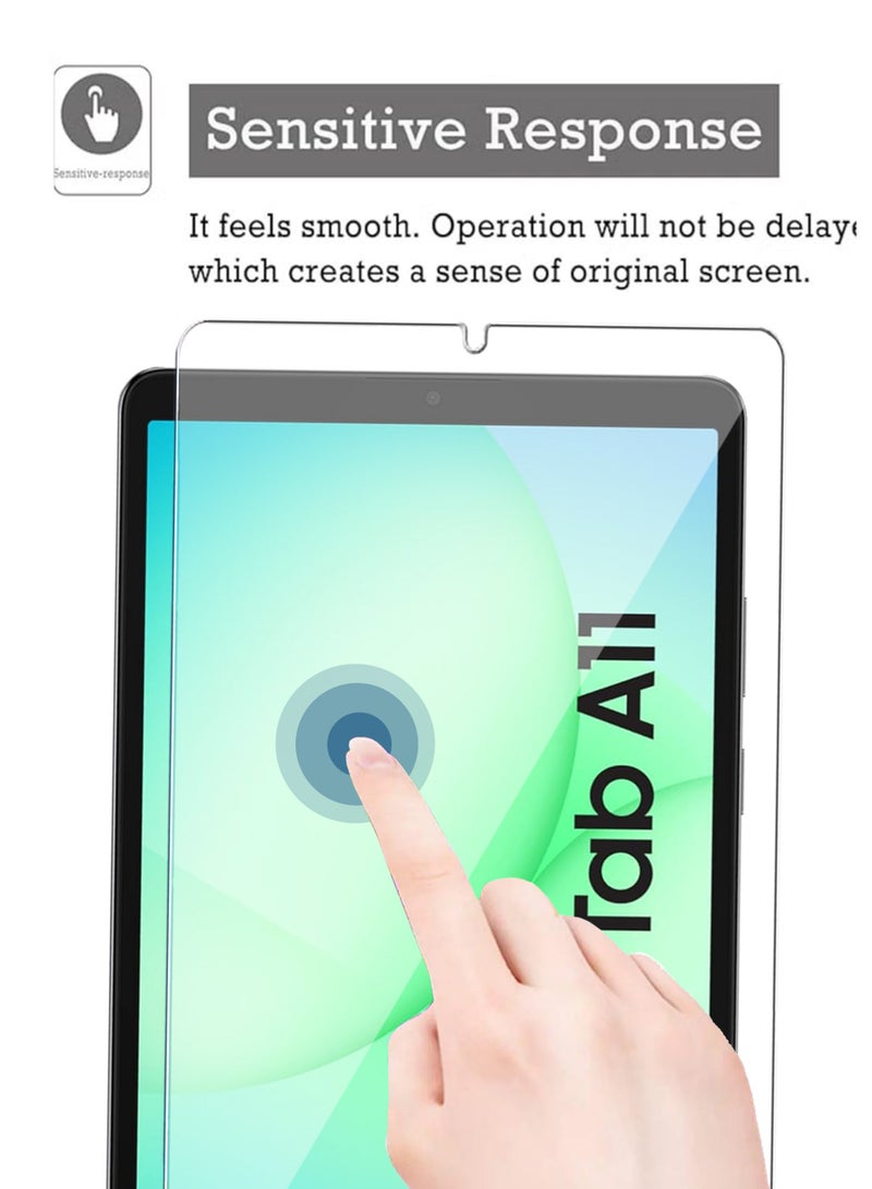 واقي شاشة سامسونج جالاكسي تاب A11 (عبوة من قطعتين)، فيلم حماية شاشة من الزجاج المقوى عالي الوضوح، مقاوم للخدوش، خالٍ من الفقاعات، شفافية عالية، واقي شاشة لمس دقيق لجهاز سامسونج جالاكسي تاب A11 - Image 3