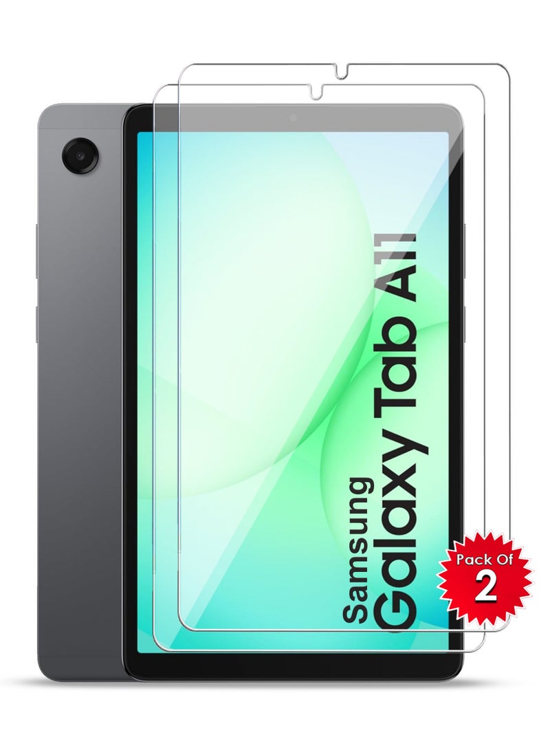 واقي شاشة سامسونج جالاكسي تاب A11 (عبوة من قطعتين)، فيلم حماية شاشة من الزجاج المقوى عالي الوضوح، مقاوم للخدوش، خالٍ من الفقاعات، شفافية عالية، واقي شاشة لمس دقيق لجهاز سامسونج جالاكسي تاب A11 - Image 1
