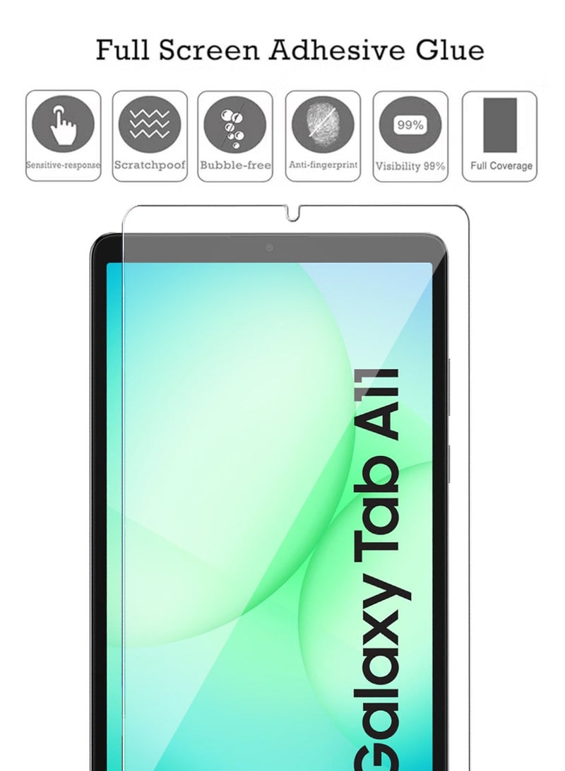 واقي شاشة سامسونج جالاكسي تاب A11 (عبوة من قطعتين)، فيلم حماية شاشة من الزجاج المقوى عالي الوضوح، مقاوم للخدوش، خالٍ من الفقاعات، شفافية عالية، واقي شاشة لمس دقيق لجهاز سامسونج جالاكسي تاب A11 - Image 4