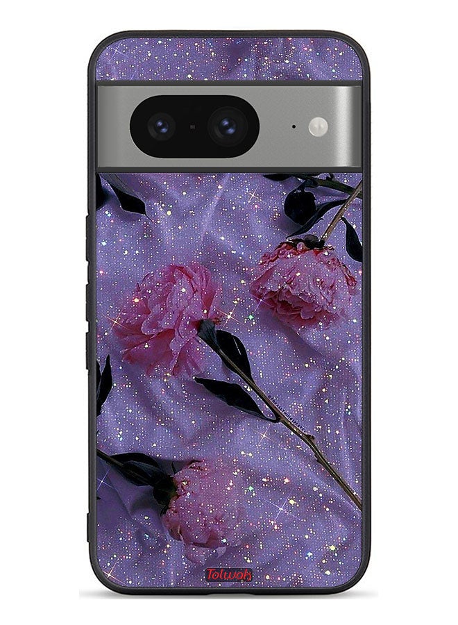 Tolwak Google Pixel 8 Protective Case Cover Glitter Roses - Image 1
