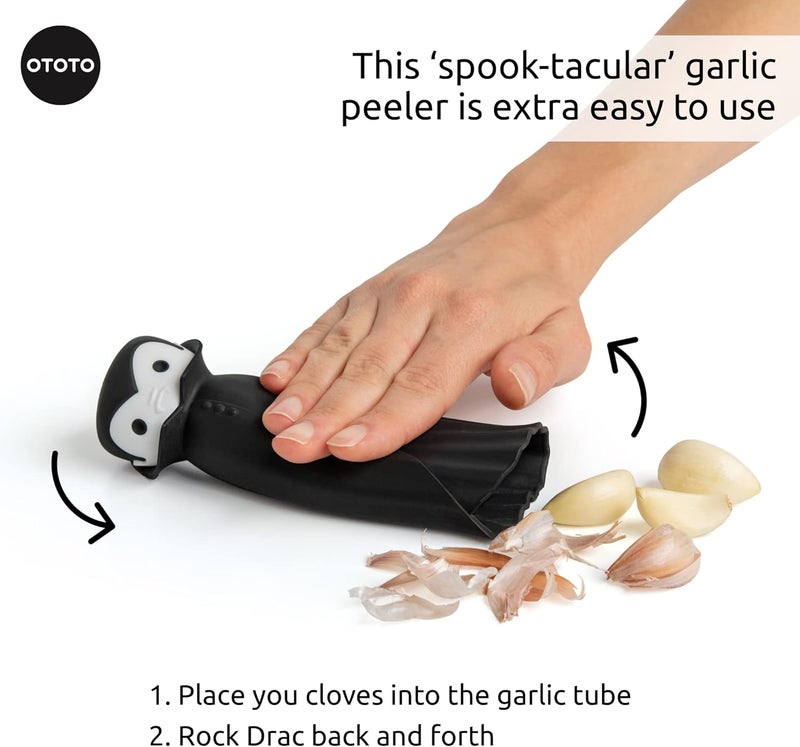 OTOTO Drac N' Roll Vampire Garlic Roller, Silicone Garlic Peeler Tube, Silicone Tube Roller for Halloween - Kitchen Gadget for Garlic, Garlic Tube, Garlic Crusher - Image 3