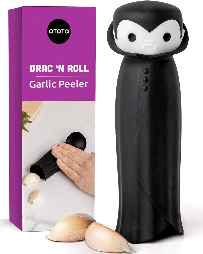 OTOTO Drac N' Roll Vampire Garlic Roller, Silicone Garlic Peeler Tube, Silicone Tube Roller for Halloween - Kitchen Gadget for Garlic, Garlic Tube, Garlic Crusher - Image 1