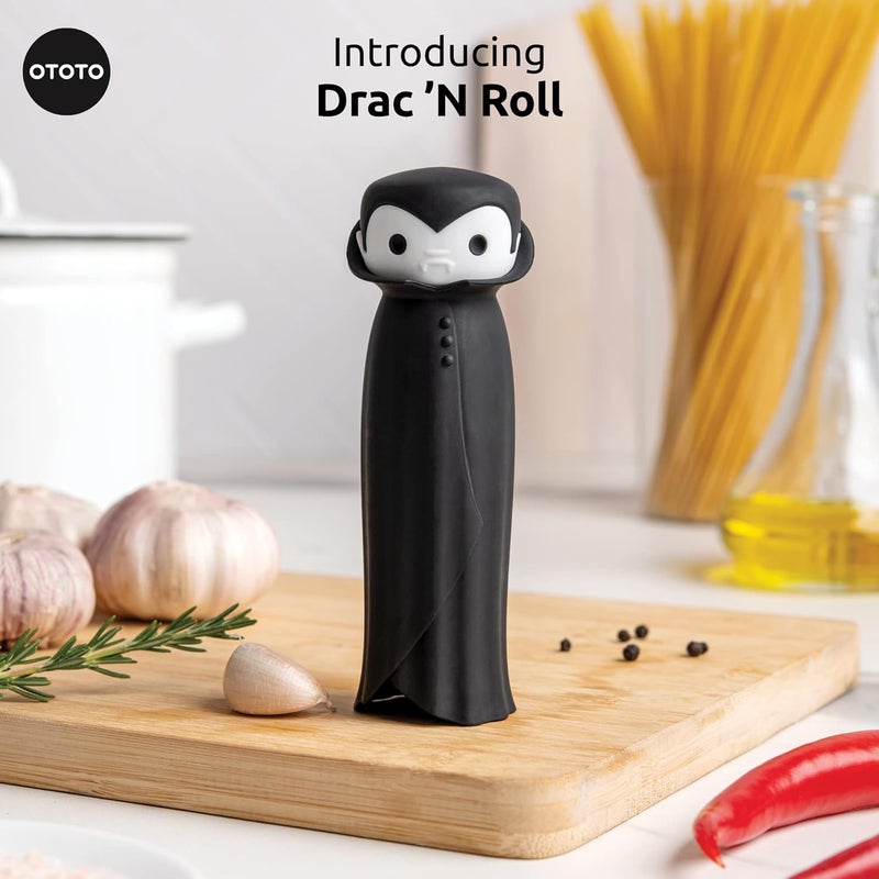 OTOTO Drac N' Roll Vampire Garlic Roller, Silicone Garlic Peeler Tube, Silicone Tube Roller for Halloween - Kitchen Gadget for Garlic, Garlic Tube, Garlic Crusher - Image 2