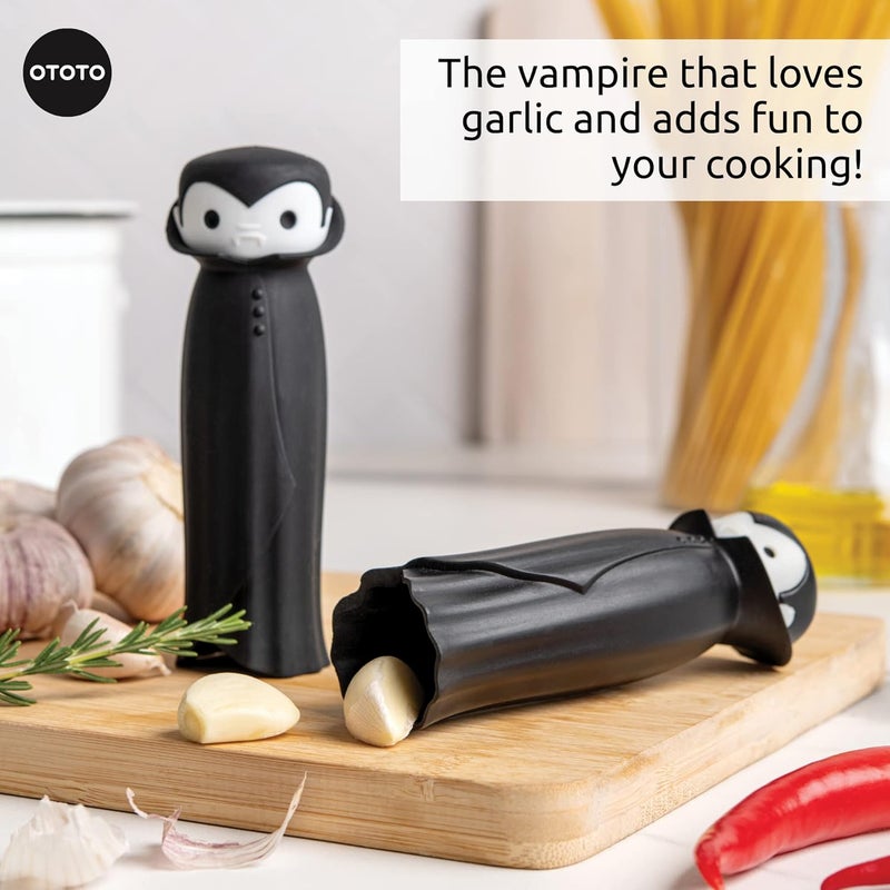 OTOTO Drac N' Roll Vampire Garlic Roller, Silicone Garlic Peeler Tube, Silicone Tube Roller for Halloween - Kitchen Gadget for Garlic, Garlic Tube, Garlic Crusher - Image 4