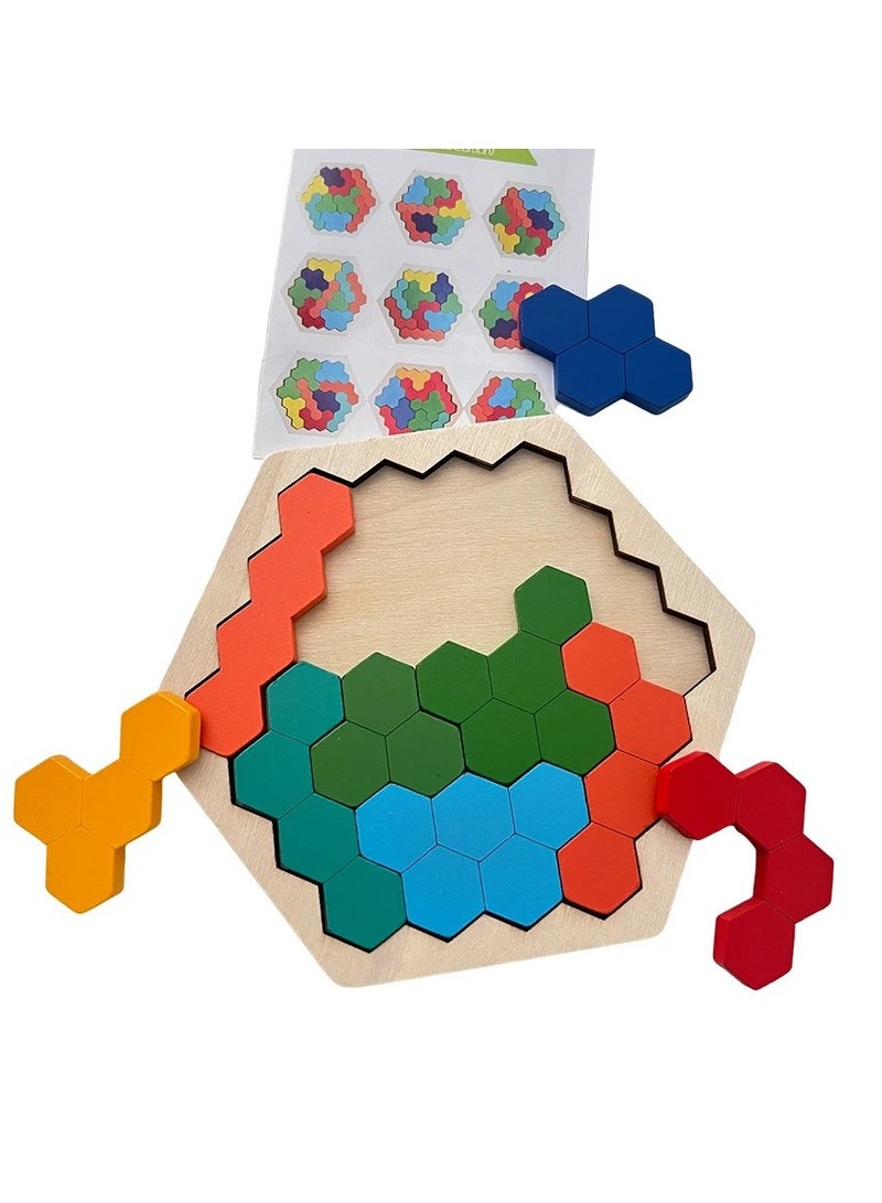 لغز تانجرام خشبي ألعاب تعليمية للأطفال لتنمية مهارات التفكير ألعاب مونتيسوري لتنمية الذكاء والتعلم المبكر - Image 2