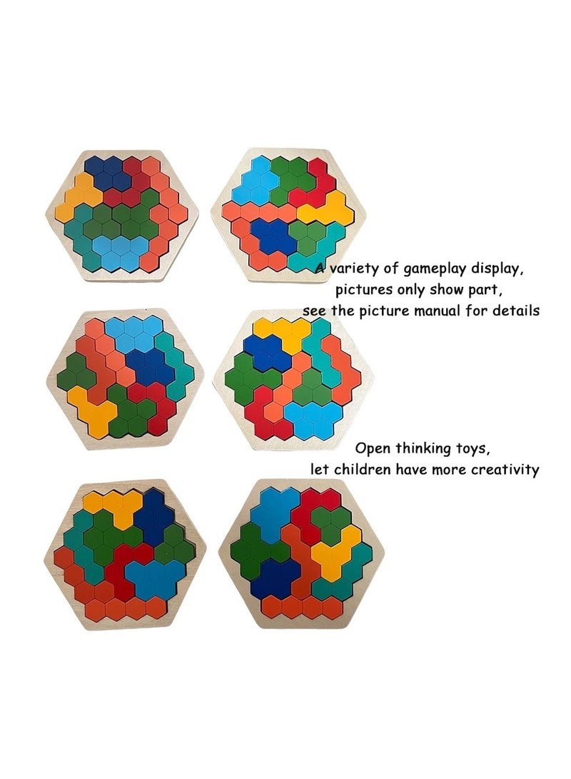 لغز تانجرام خشبي ألعاب تعليمية للأطفال لتنمية مهارات التفكير ألعاب مونتيسوري لتنمية الذكاء والتعلم المبكر - Image 5