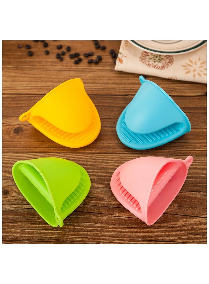 Set of 4 Kitchen Silicone Pot Holder Microwave Oven Heat Resistant Hand Clip Pinch Grip Heat Resisting Cooking Glove Utensil Tool Kitchen Accessories Gadgets Assorted Color 4 Pcs - Image 1