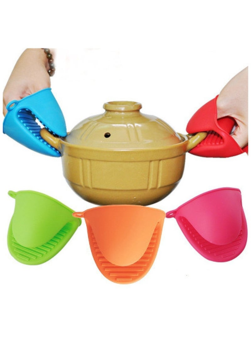 Set of 4 Kitchen Silicone Pot Holder Microwave Oven Heat Resistant Hand Clip Pinch Grip Heat Resisting Cooking Glove Utensil Tool Kitchen Accessories Gadgets Assorted Color 4 Pcs - Image 2