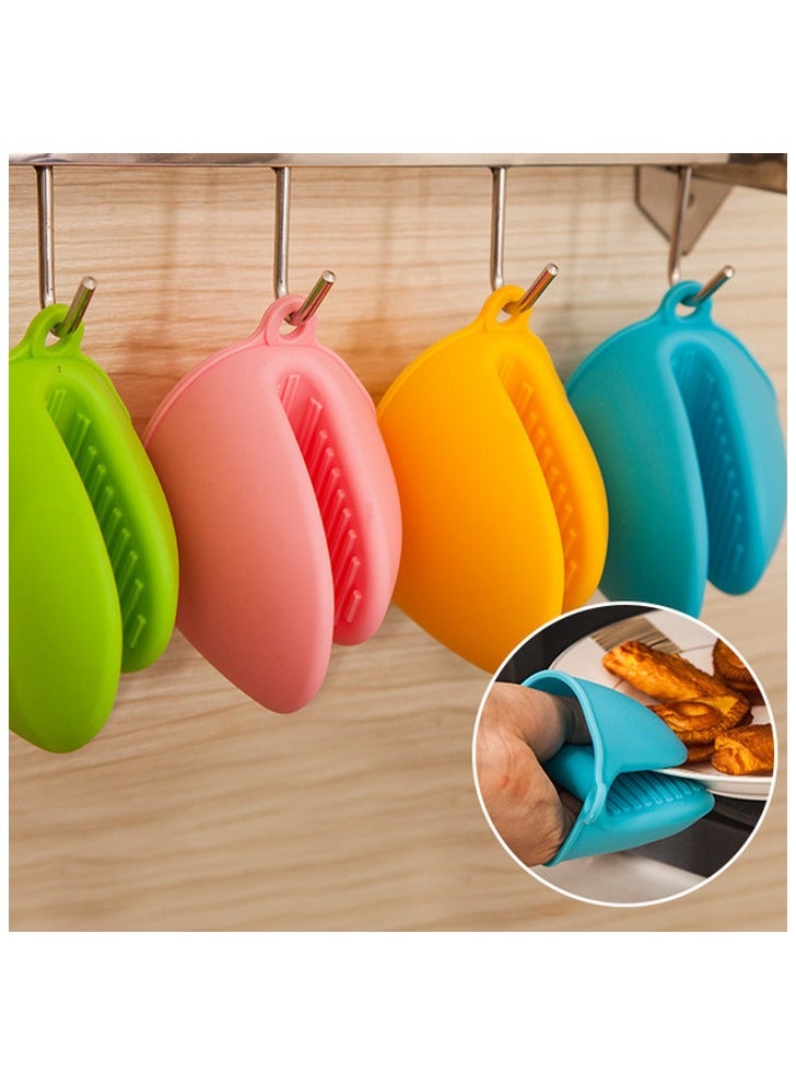 Set of 4 Kitchen Silicone Pot Holder Microwave Oven Heat Resistant Hand Clip Pinch Grip Heat Resisting Cooking Glove Utensil Tool Kitchen Accessories Gadgets Assorted Color 4 Pcs - Image 3