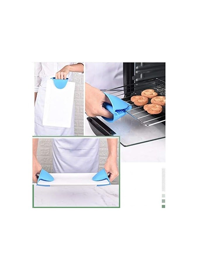 Set of 4 Kitchen Silicone Pot Holder Microwave Oven Heat Resistant Hand Clip Pinch Grip Heat Resisting Cooking Glove Utensil Tool Kitchen Accessories Gadgets Assorted Color 4 Pcs - Image 5