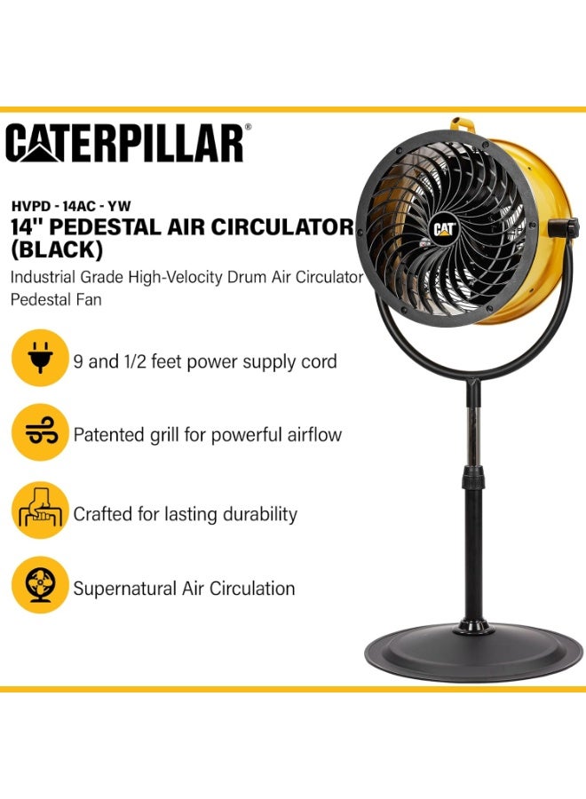 Catterpillar Cat Caterpillar® 14" hvpd-14ac high velocity Pedestal drum fan, Yellow - Image 3