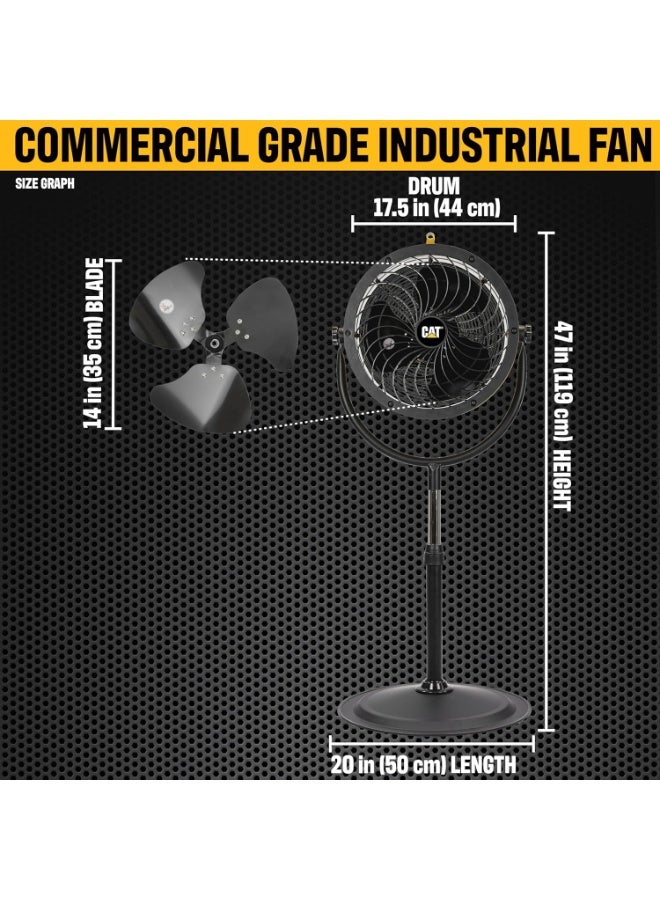 Catterpillar Cat Caterpillar® 14" hvpd-14ac high velocity Pedestal drum fan, Yellow - Image 2
