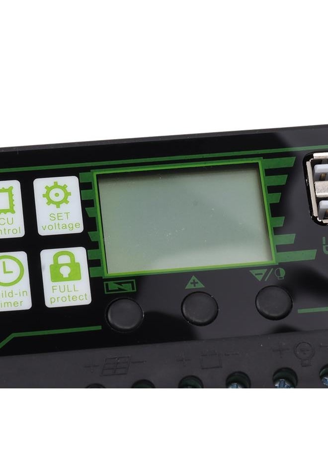 NIBEMINENT - Solar Charge Controller PWM Dual USB Solar Panel Charger Discharge Regulator with Large LCD Display 70A - Image 1