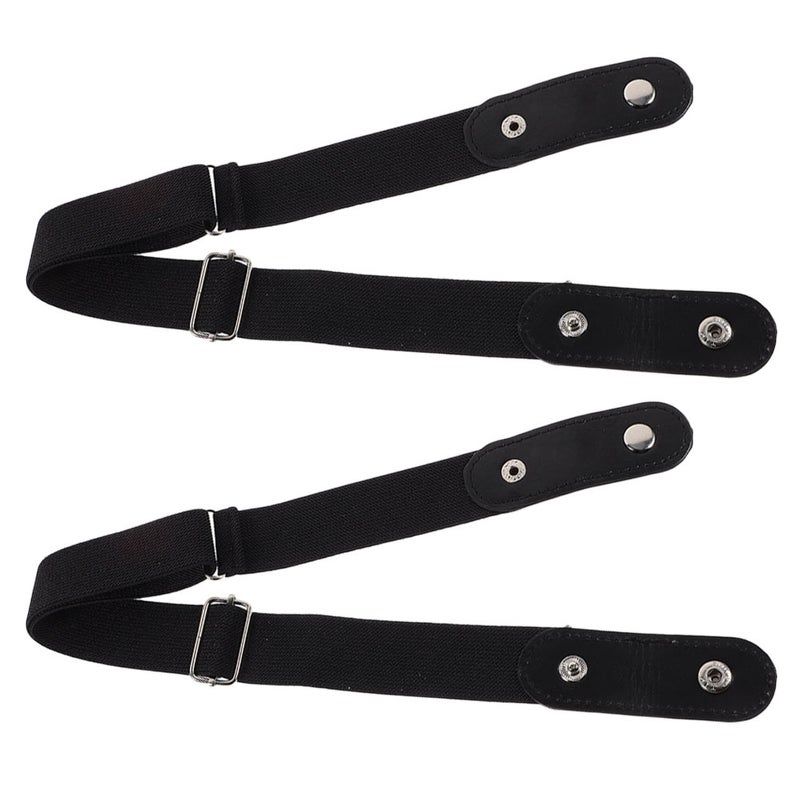 2Pcs No Buckle Women Men Stretch Belt Invisible Elastic Belt for Jeans Pants - Image 1