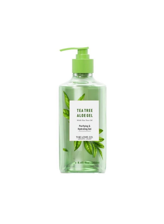 THE LOVE CO. Aloe Vera & Tea Tree Oil Gel - 250ml | Natural Acne Relief & Skin Soothing Formula | Hydrating Moisturizer for Face and Body | Ideal for All Skin Types - Image 1