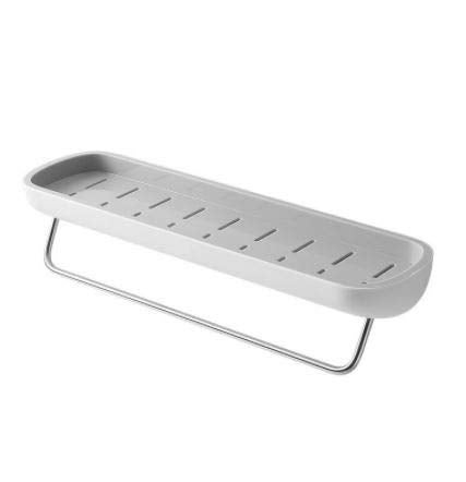 ZEBROC ABS Plastic Bathroom Shelf Shower Caddy Organizer Wall Mount Shampoo Rack with Towel Bar, Adhesive Bathroom Shelf Storage Organizer No Drilling Kitchen Bathroom Storage Hanger Rack - Image 2