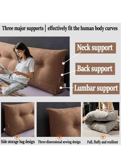 RATSAW Reading Cushion for Bed and Sofa Wedge Cushion Sofa Lumbar Cushion Bed Cushion Back Cushion Seat Cushion Bed Chair Cushion Headboard Bed Seat Cushion Removable Cover 150x50x20cm  - Image 5