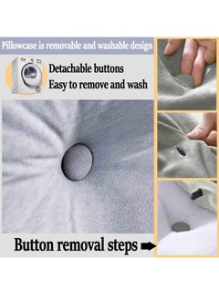 RATSAW Reading Cushion for Bed and Sofa Wedge Cushion Sofa Lumbar Cushion Bed Cushion Back Cushion Seat Cushion Bed Chair Cushion Headboard Bed Seat Cushion Removable Cover 150x50x20cm  - Image 4