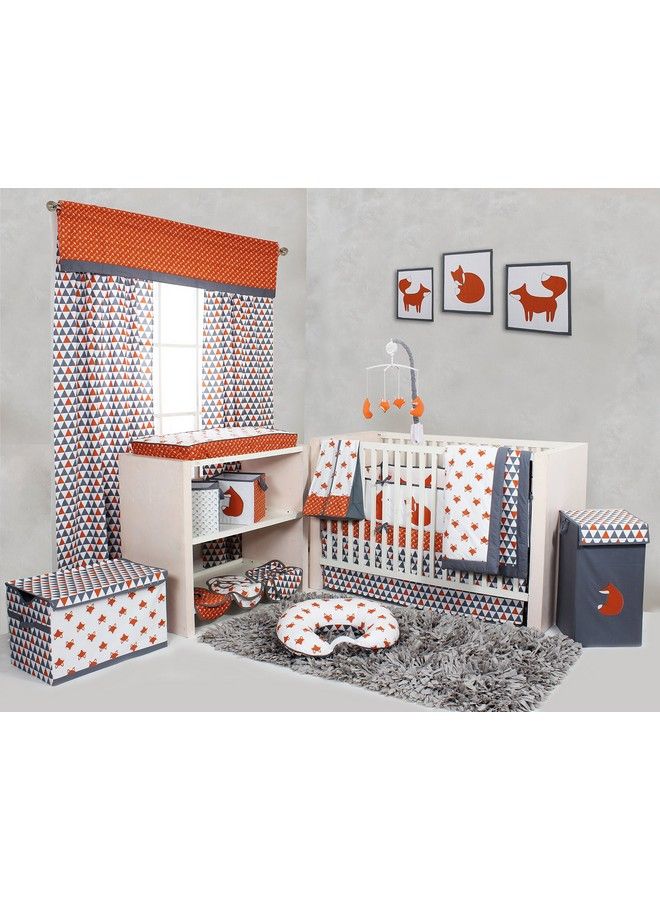 Bacati Playful Foxes Orange Changing Pad Cover (Orange/Grey Fox With Orange Arrows In Gussett) - Image 4