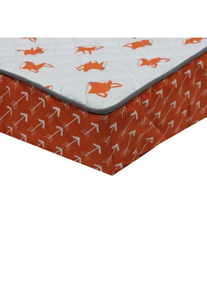 Bacati Playful Foxes Orange Changing Pad Cover (Orange/Grey Fox With Orange Arrows In Gussett) - Image 3